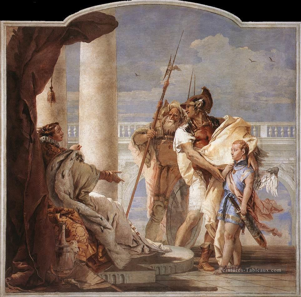 Villa Valmarana Aeneas présente Cupidon habillé en Ascanius à Dido Giovanni Battista Tiepolo Peintures à l'huile